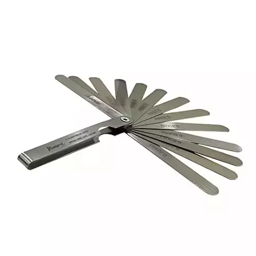 A.D INTERNATIONAL Stainless Steel Feeler Gauge Metric Size 20 Blades and 0.05 to 1.0 mm Size Range, V5-QR56-EGF7 (Pack of 3)