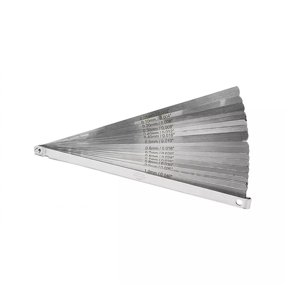 Blue-Point Feeler Gauge with 20 Blades 0.05 mm Increment and 0.05 to 1 mm Size Range, FBM320