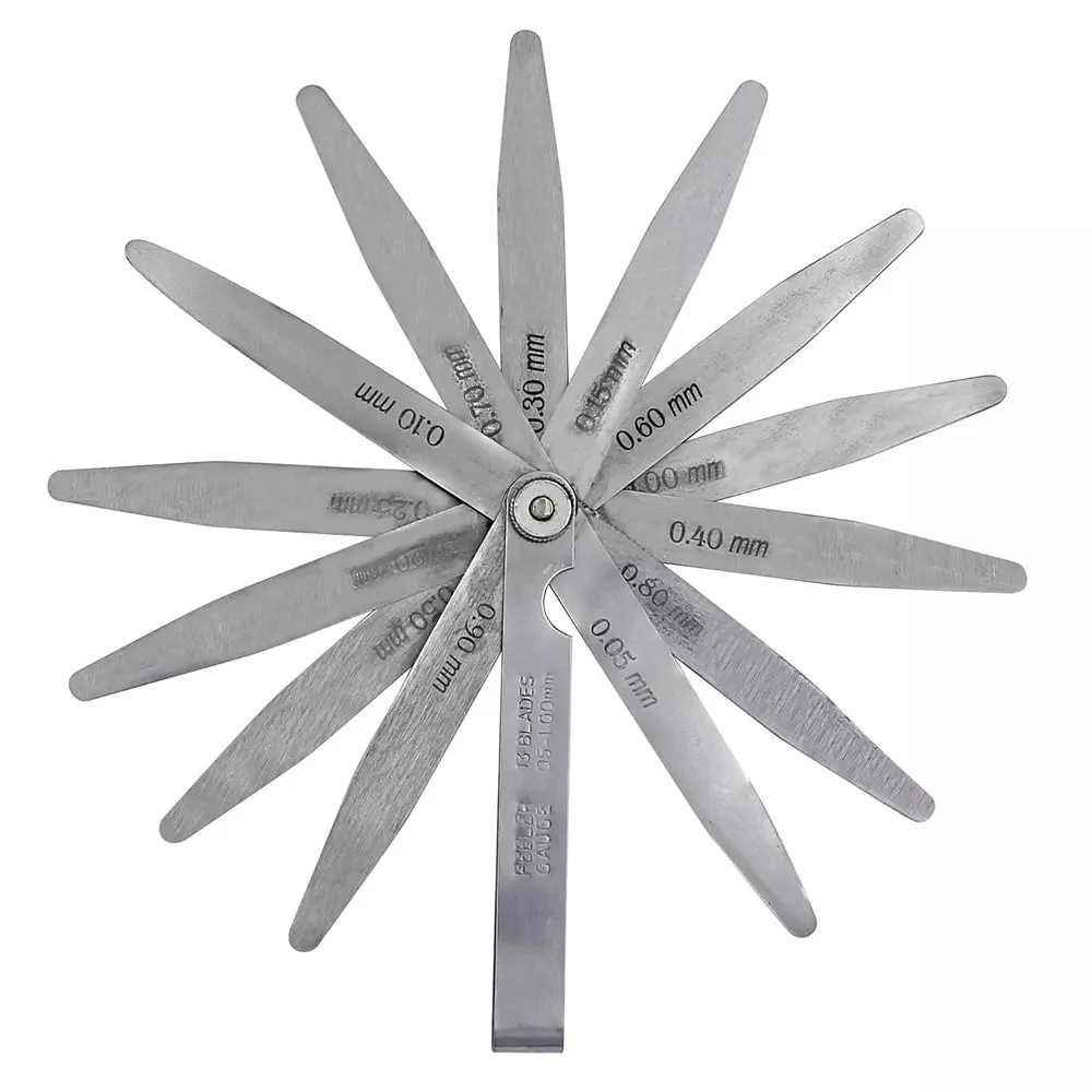 CUTHARD Feeler Gauge with 13 Blades 100 mm (4 inch) Length 0.05mm to 1.00mm Range Size Stainless Steel Silver,CH70003