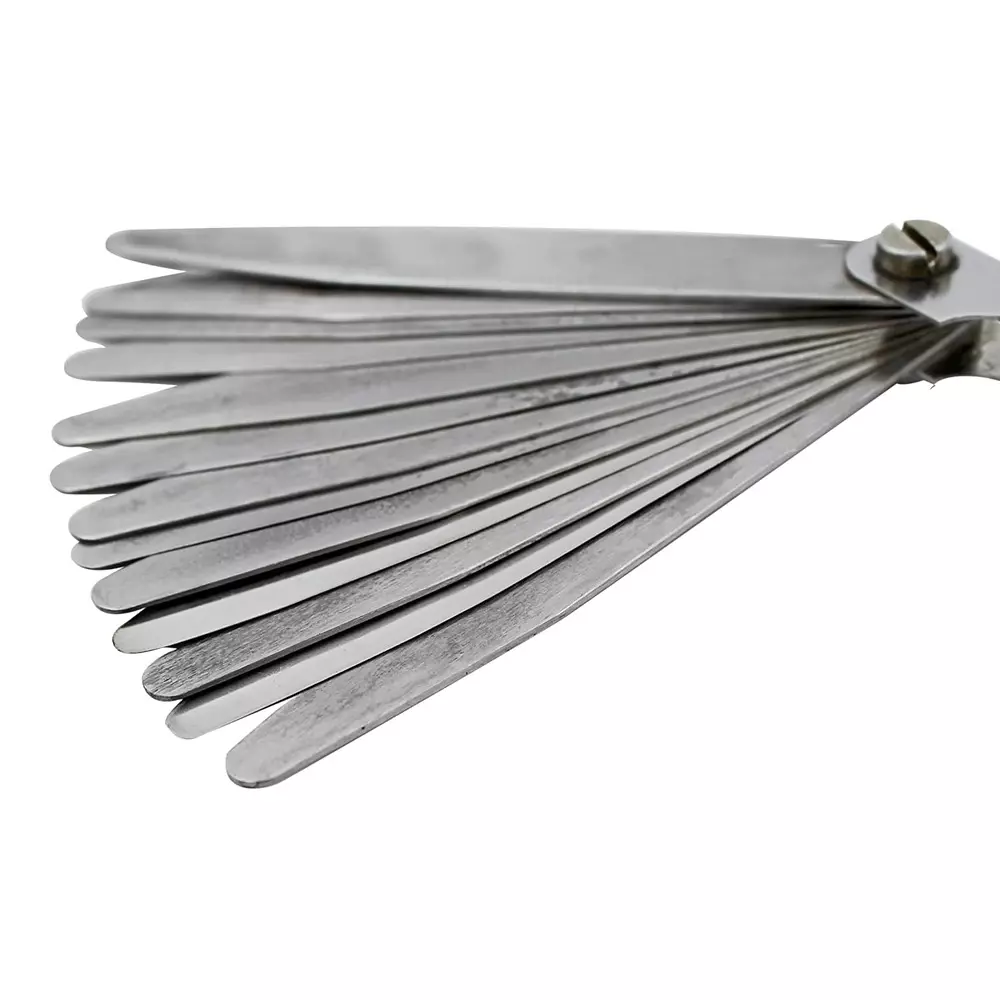 CUTHARD Feeler Gauge with 13 Blades 100 mm (4 inch) Length 0.05mm to 1.00mm Range Size Stainless Steel Silver,CH70003