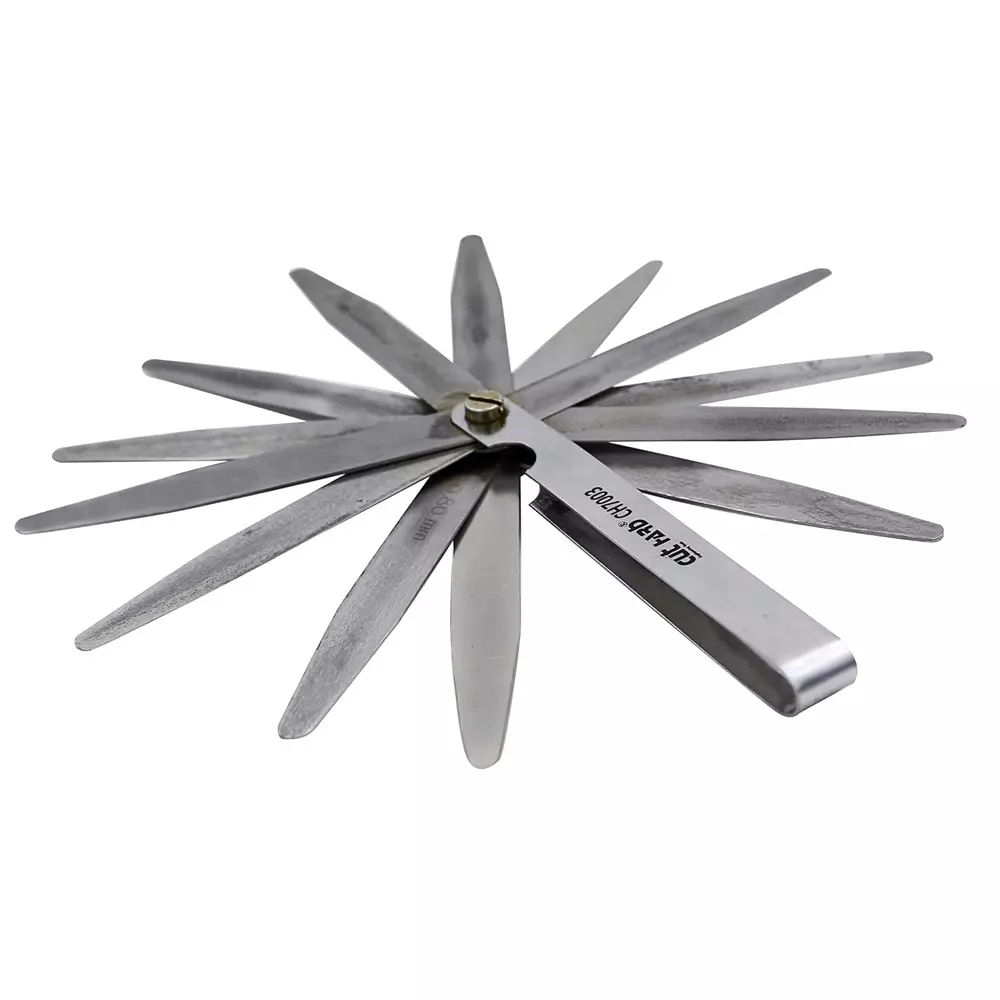 CUTHARD Feeler Gauge with 13 Blades 100 mm (4 inch) Length 0.05mm to 1.00mm Range Size Stainless Steel Silver,CH70003