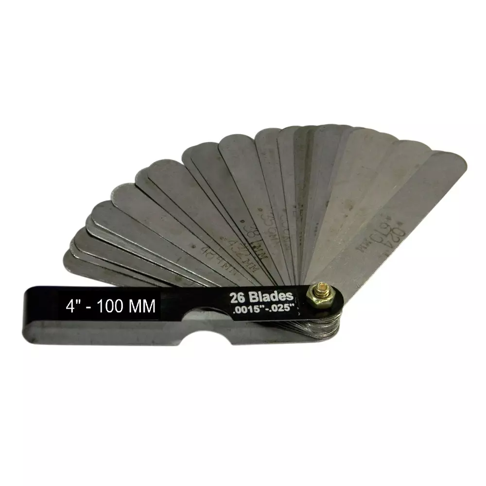 GENERIC Feeler Gauge with 26 Blades 4 inch (100 mm) Length and 0.0015 inch - 0.025 inch (0.03 -0.63 mm) Range, IN-L9ND-JI0A