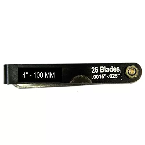 GENERIC Feeler Gauge with 26 Blades 4 inch (100 mm) Length and 0.0015 inch - 0.025 inch (0.03 -0.63 mm) Range, IN-L9ND-JI0A