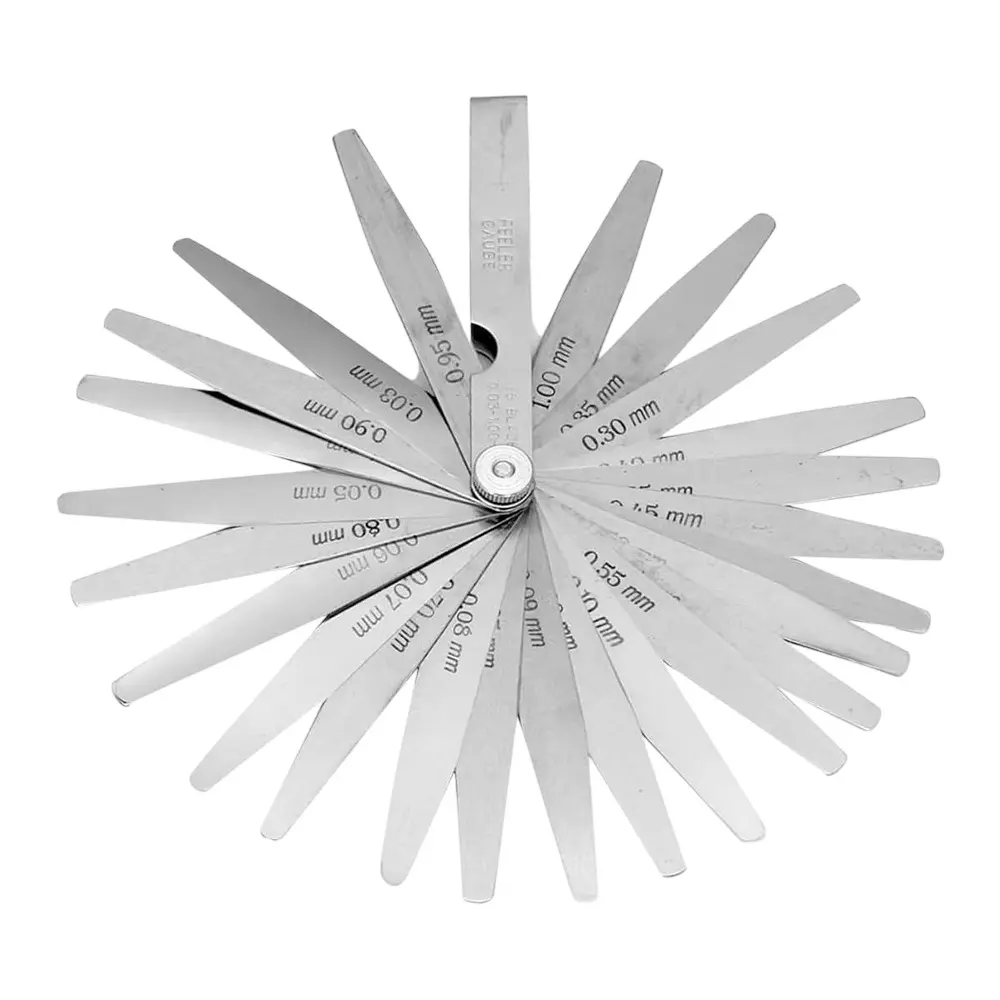 Assorts Metric Standard Feeler Gauge Stainless Steel 0.03 to 1.00 mm 26 Blades Compact and Portable
