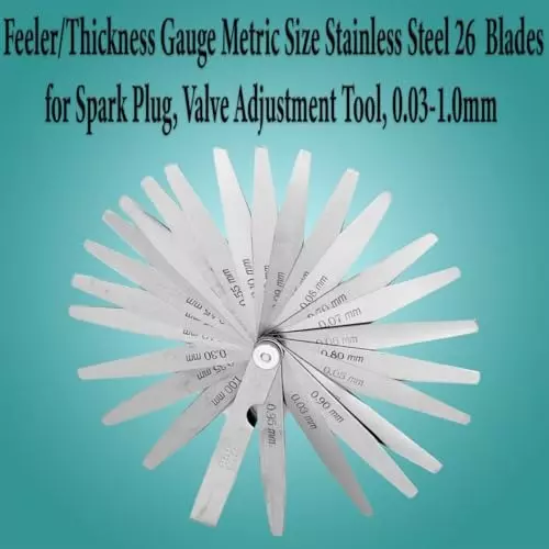 Assorts Metric Standard Feeler Gauge Stainless Steel 0.03 to 1.00 mm 26 Blades Compact and Portable