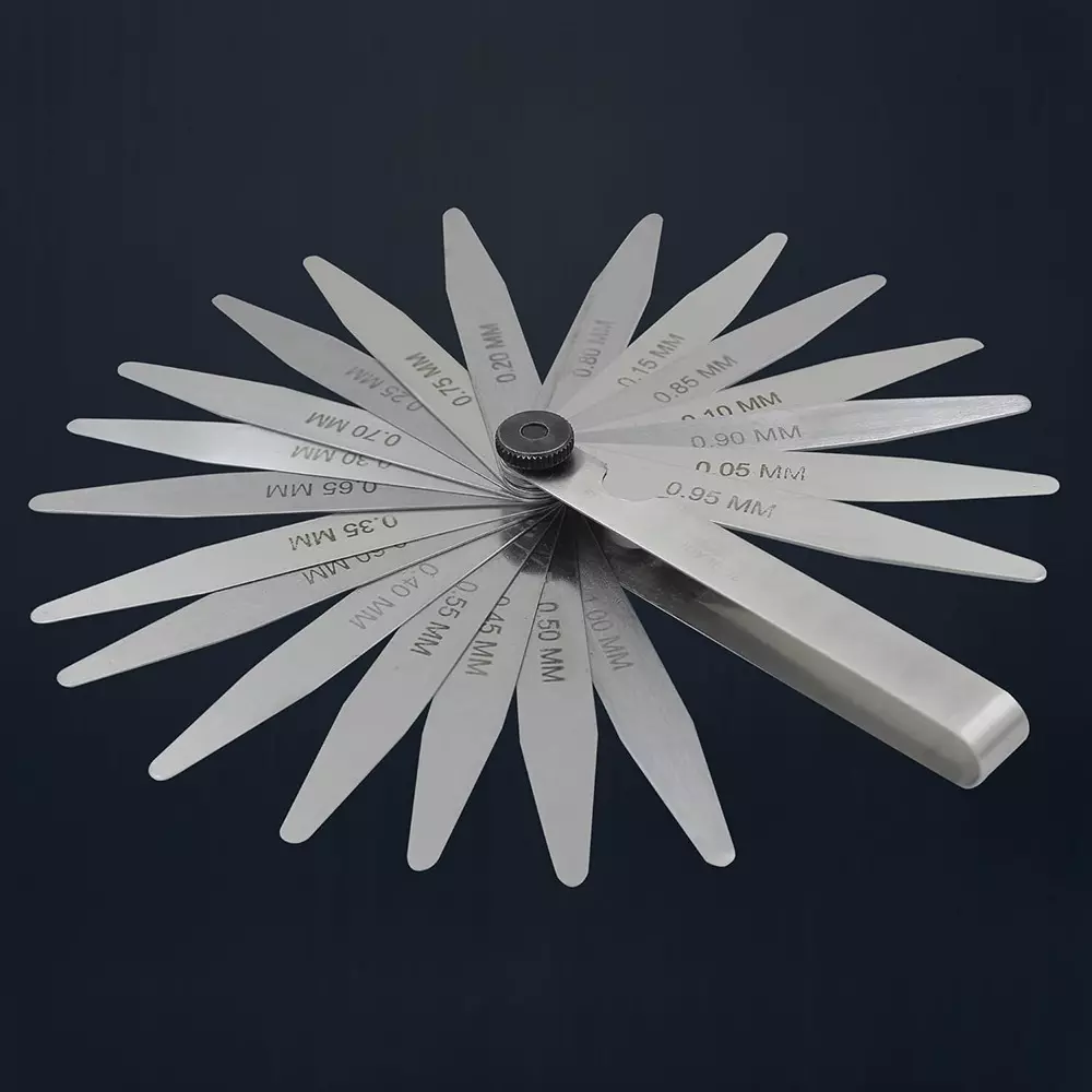 CUTHARD Feeler Gauge with 20 Blades 100 mm (4 inch) Length 0.05mm to 1.00mm Range Size Stainless Steel Silver, CH70004