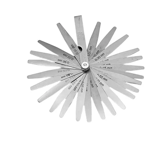 A.D INTERNATIONAL Metric Feeler Gauge Stainless Steel Body with 26 Blades and 0.03 to 1 mm Range, MX-ZYCW-QOAY