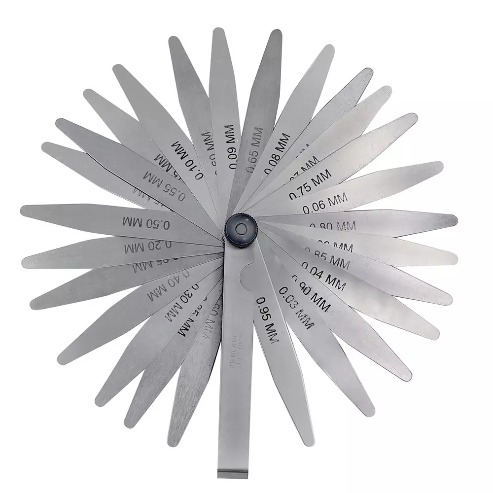 CUTHARD Feeler Gauge with 26 Blades 100 mm (4 inch) Length 0.03mm to 1.00mm Range Size Stainless Steel Silver,CH70002