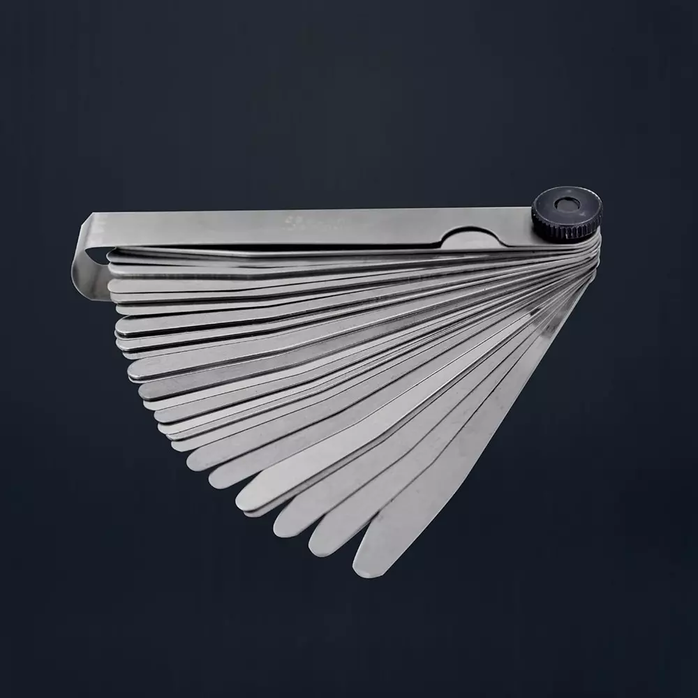CUTHARD Feeler Gauge with 26 Blades 100 mm (4 inch) Length 0.03mm to 1.00mm Range Size Stainless Steel Silver,CH70002