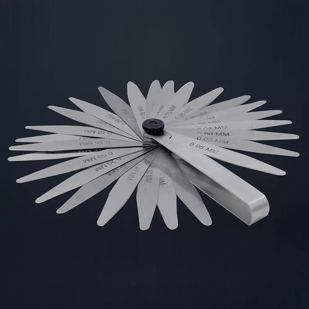 CUTHARD Feeler Gauge with 26 Blades 100 mm (4 inch) Length 0.03mm to 1.00mm Range Size Stainless Steel Silver,CH70002