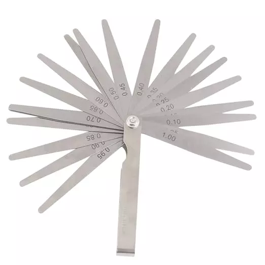 A.D INTERNATIONAL Metric Feeler Gauge with 20 Blades and 4 inch (100 mm) Length for General DIY, Workshop, Metal & Wood Workers, I5-SDQP-PI4K