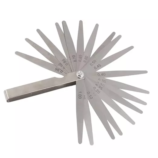 A.D INTERNATIONAL Metric Feeler Gauge with 20 Blades and 4 inch (100 mm) Length for General DIY, Workshop, Metal & Wood Workers, I5-SDQP-PI4K
