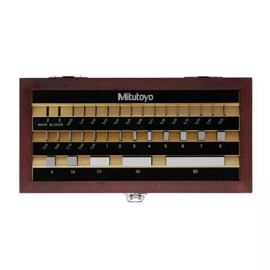 Mitutoyo Gauge Block Sets 1 Grade, Steel, 516-967-10, (32 Blocks)