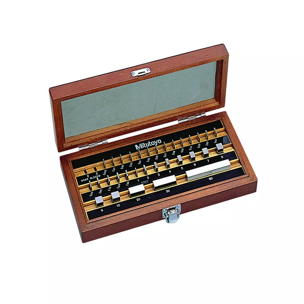 Mitutoyo Gauge Block Sets 1 Grade, Steel, 516-968-20, (32 Blocks)