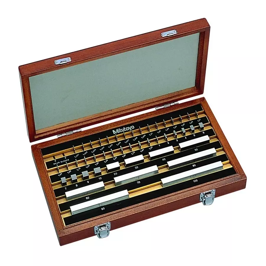 Mitutoyo Gauge Block Sets 1 Grade, Steel, 516-996-60, (46 Blocks)