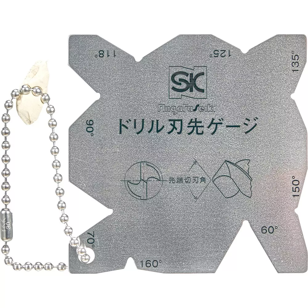 Trusco Drill Tip Gauge 60°, 70°, 90°, 118°, 125°, 135°, 150°, 160° Angle Measurement Range, TG-A
