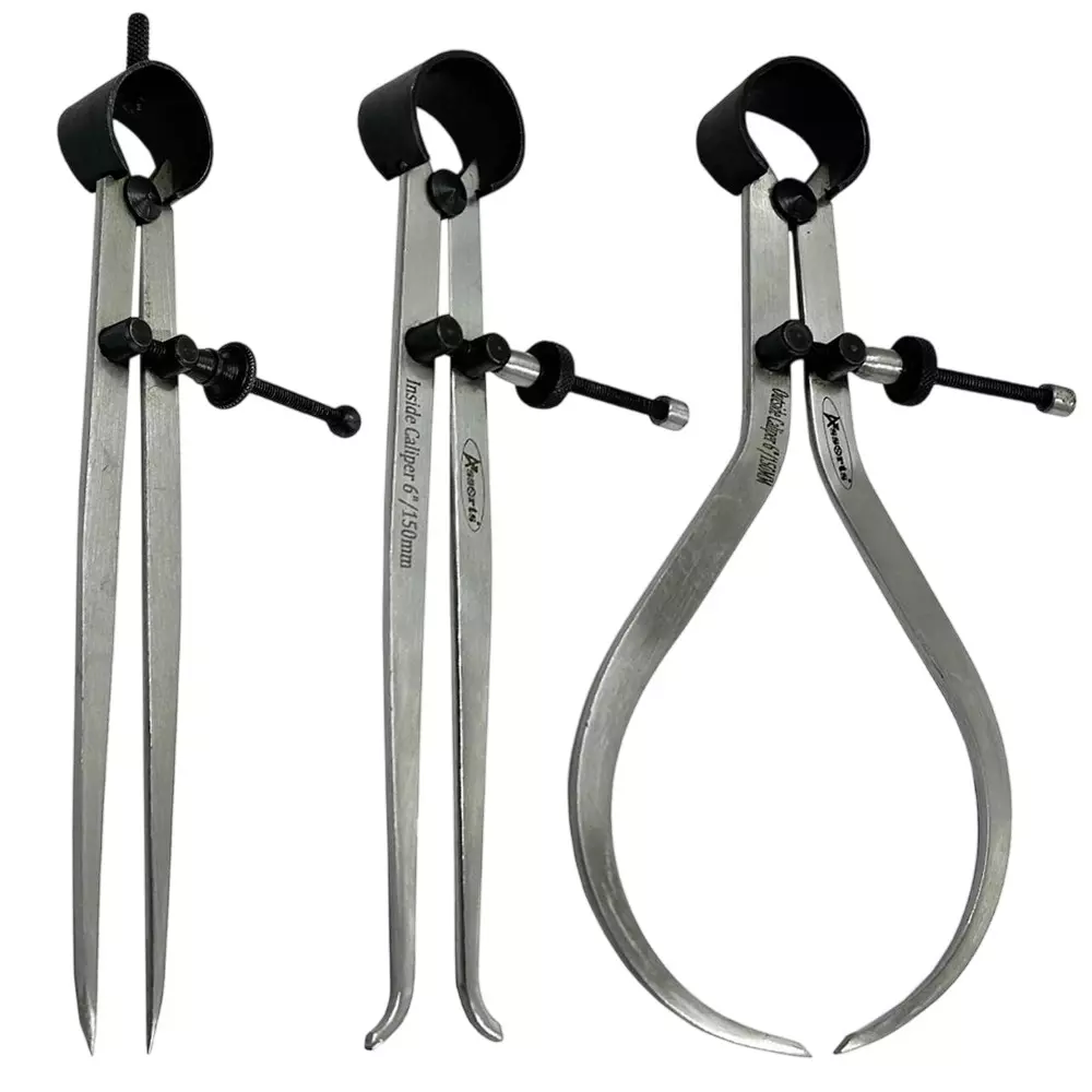 Assorts Spring Caliper Set Cast Iron, & Alloy Steel 150 mm (6 Inch) (Pack of 3)