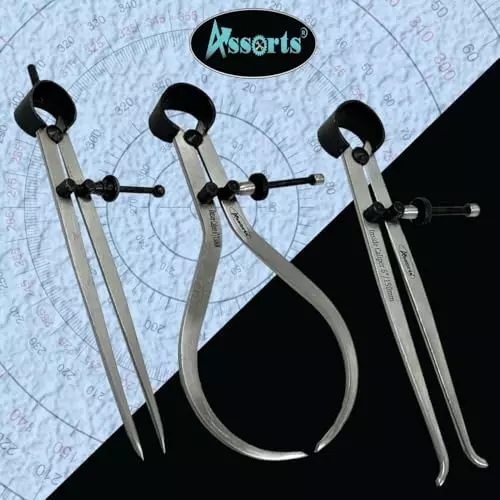 Assorts Spring Caliper Set Cast Iron, & Alloy Steel 150 mm (6 Inch) (Pack of 3)