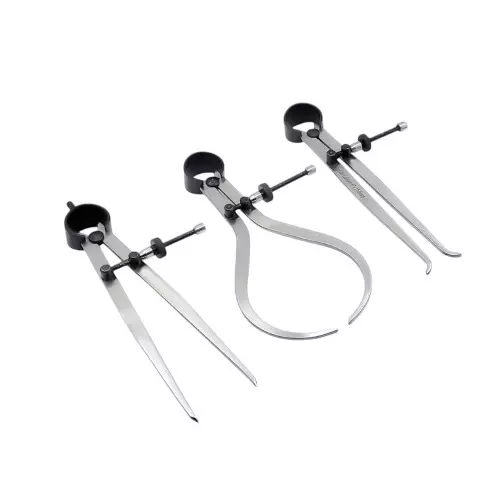 Buyohlic International Inside, Outside & Divider Spring Caliper Set Size 6 inch (150 mm) Silver Color for Fast and Accurate Measurements, TL-63E4-SL6M (Set of 3)