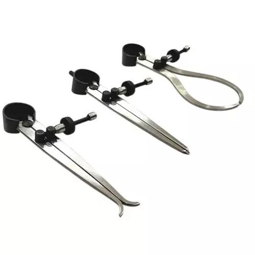 Buyohlic International Inside, Outside & Divider Spring Caliper Set Size 6 inch (150 mm) Silver Color for Fast and Accurate Measurements, TL-63E4-SL6M (Set of 3)