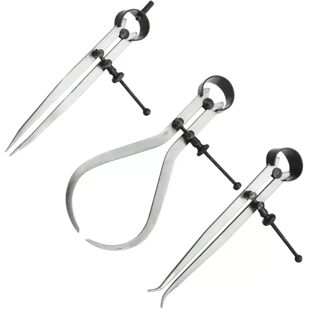 Aastha Tools Spring Caliper Set (Inside, Outside & Divider) 0-150 mm Measure Range (Set of 3)