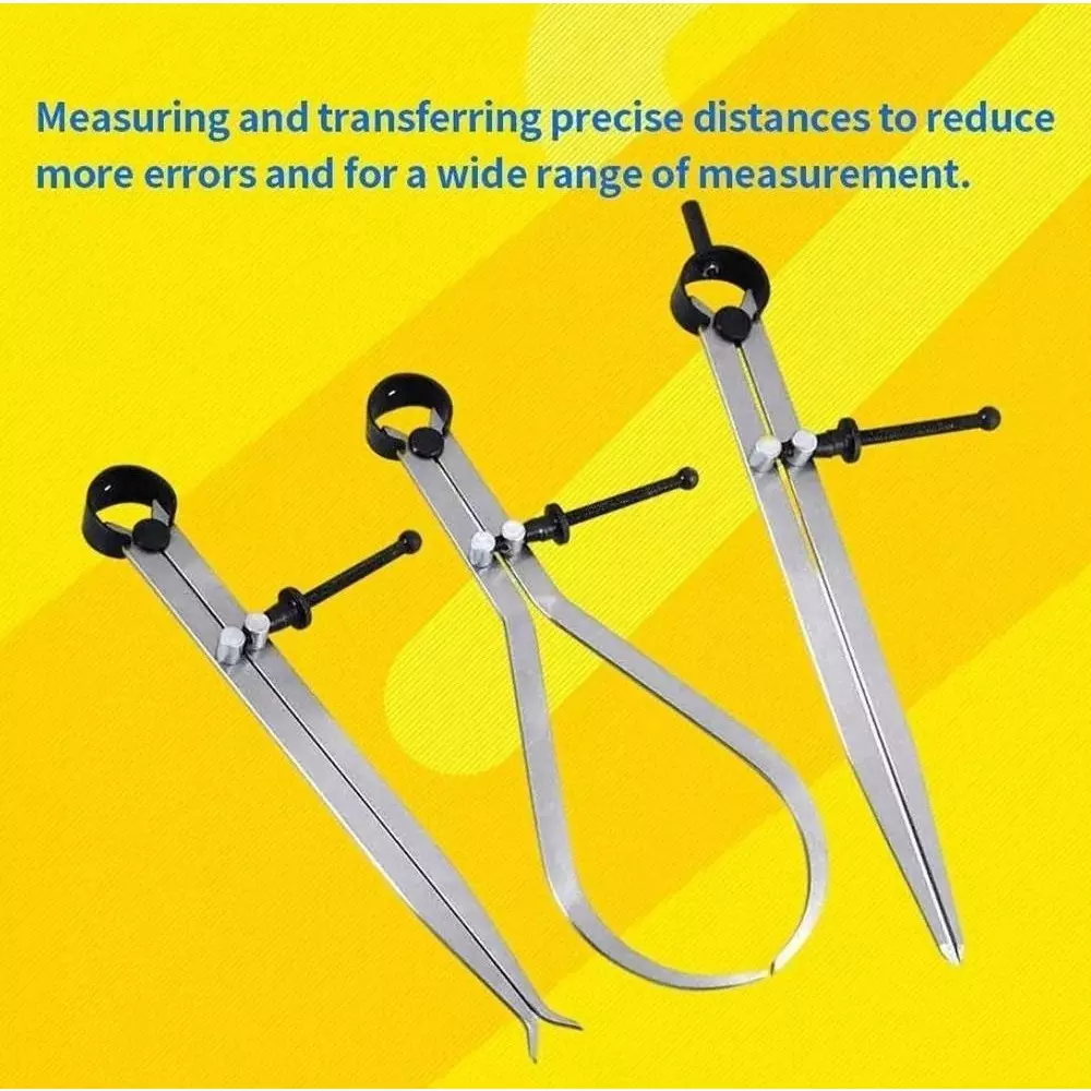 Aastha Tools Spring Caliper Set (Inside, Outside & Divider) 0-150 mm Measure Range (Set of 3)