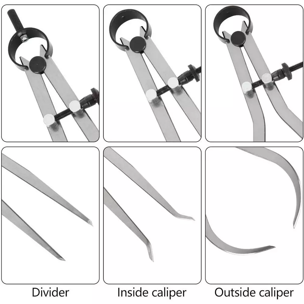 Aastha Tools Spring Caliper Set (Inside, Outside & Divider) 0-150 mm Measure Range (Set of 3)