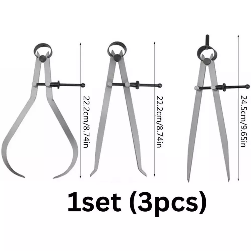 Aastha Tools Spring Caliper Set (Inside, Outside & Divider) 0-200 mm Measure Range (Set of 3)