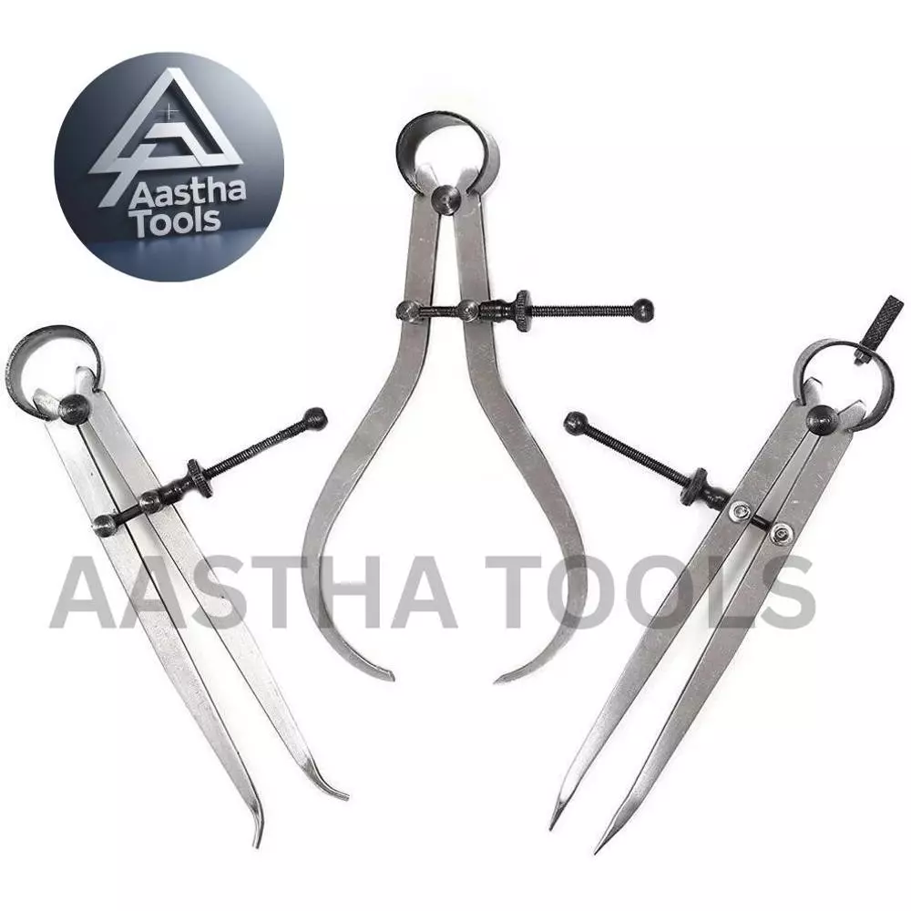 Aastha Tools Spring Joint Caliper Set (Inside, Outside & Divider) 0-300 mm Measure Range (Set of 3)
