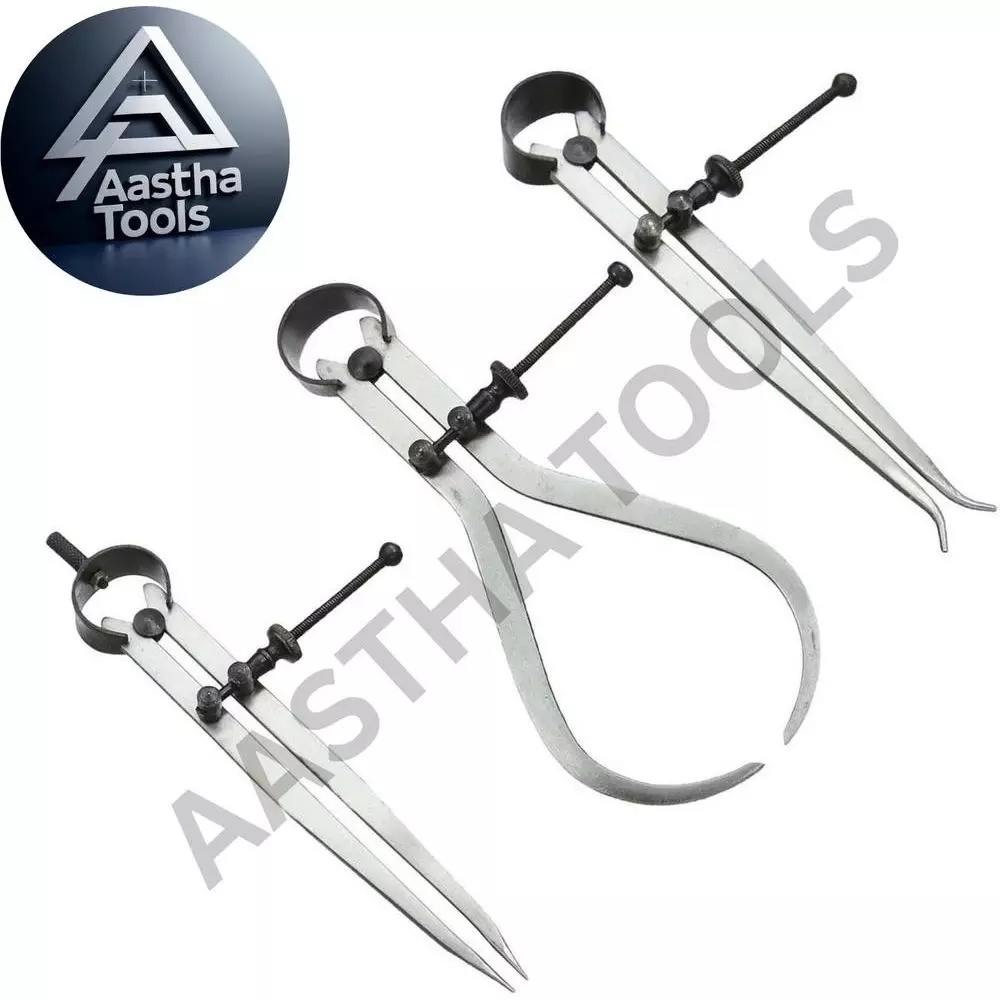 Aastha Tools Spring Joint Caliper Set (Inside, Outside & Divider) 0-300 mm Measure Range (Set of 3)