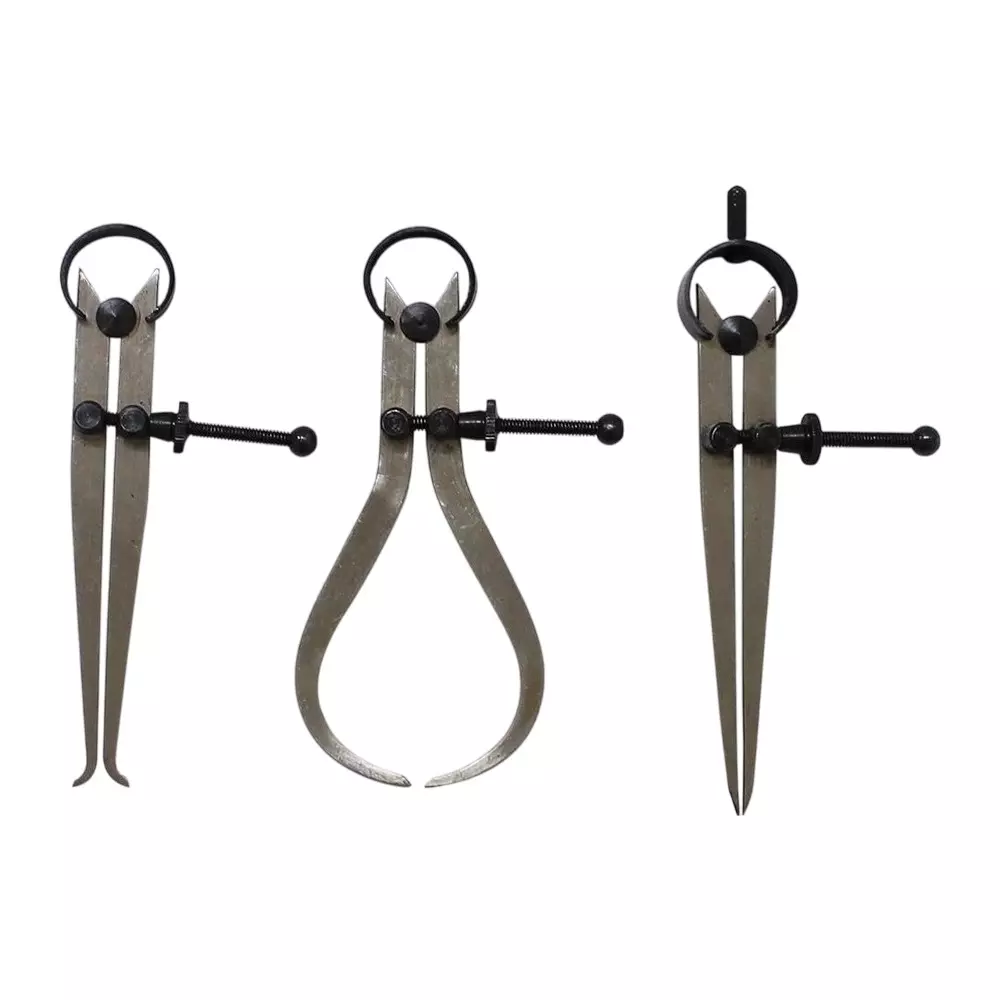 Assorts Spring Caliper Set Cast Iron, & Alloy Steel 100 mm (4 Inch) (Pack of 3)