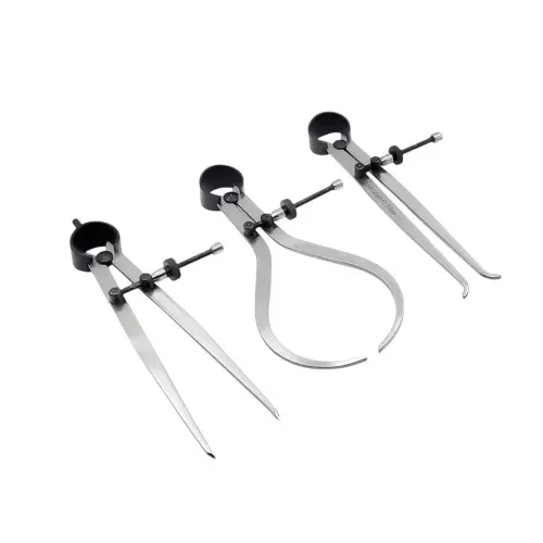 Buyohlic International Inside, Outside & Divider Spring Caliper Set Size 4 inch (100 mm) Silver Color for Fast and Accurate Measurements, MI-AQ10-RM6O (Set of 3)