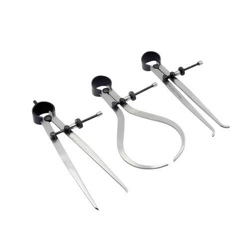 A.D INTERNATIONAL Inside, Outside & Divider Spring Caliper Set Size 6 inch (150 mm) Silver Color for Fast and Accurate Measurements, TL-63E4-SL6M (Set of 3)