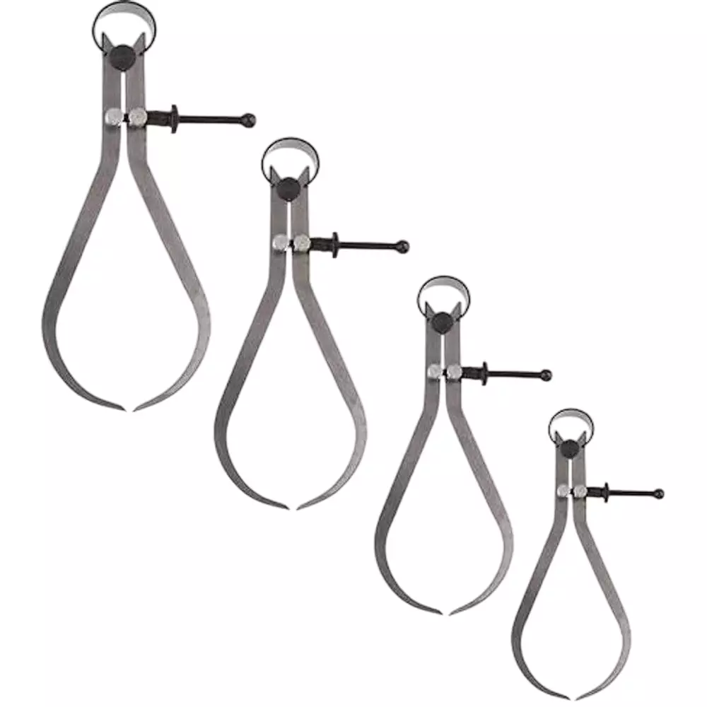 Aastha Tools Spring Caliper Outside Set 6 inch, 8 inch, 10 inch, and 12 inch (150 mm, 200 mm, 250 mm, 300 mm) (Set of 4)