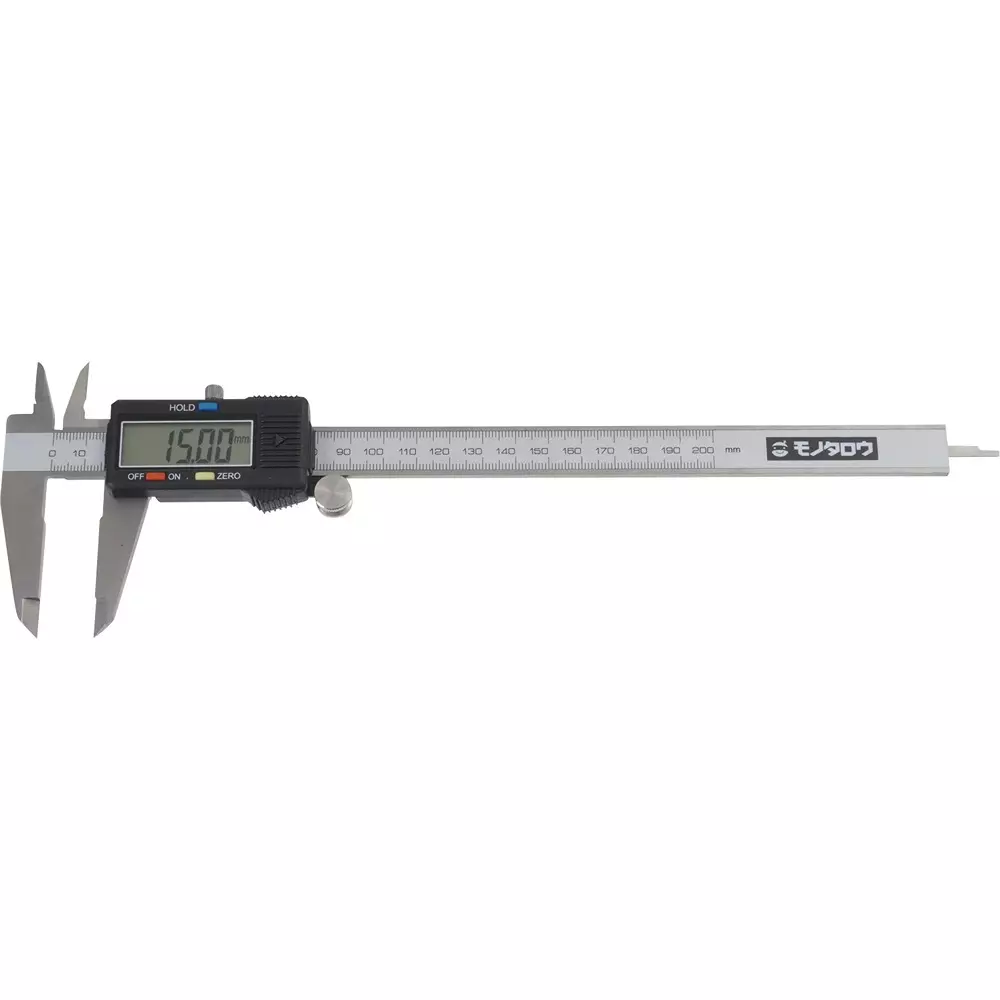 Monotaro Digital Vernier Caliper With Thumbwheel 0 To 200 mm Measuring Range, 70441675