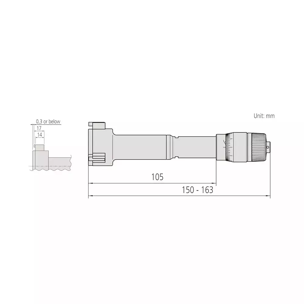 Mitutoyo Holtest Inside Micrometer 368 Series 12 - 16 mm Range, 368-164