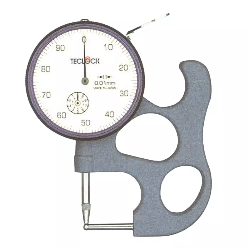 Teclock Pipe Gauge Equipped with a shock absorption device, anvil fixed type 0-50-100 Scale Type, TPM-116