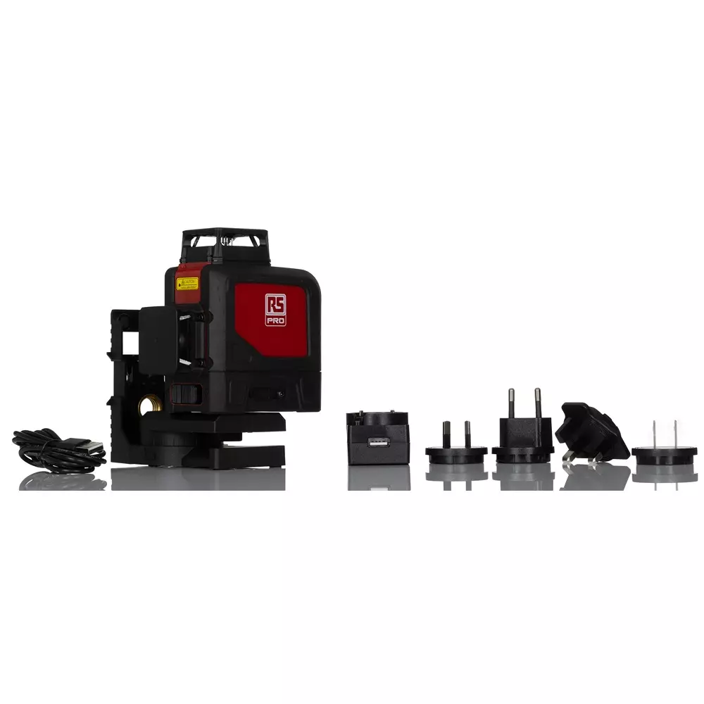 RS PRO Laser Level 160 mm 150 mm Battery 360° Class 2 Green, 2307855