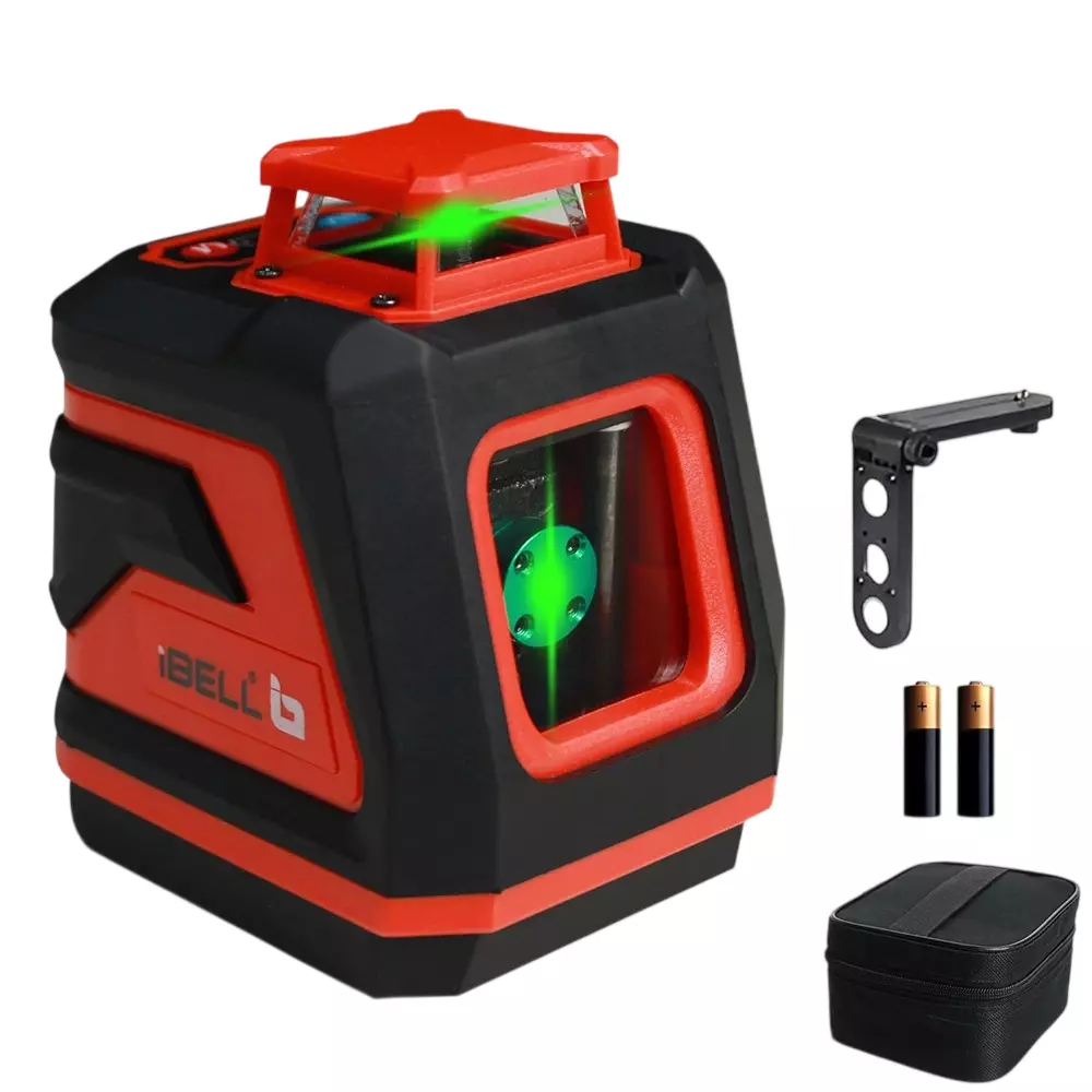 IBELL Self-Leveling Laser Level 5 Line Green Beam 45 m (131 ft) Working Range ±0.3 mm/m Accuracy, IBL LL5-45
