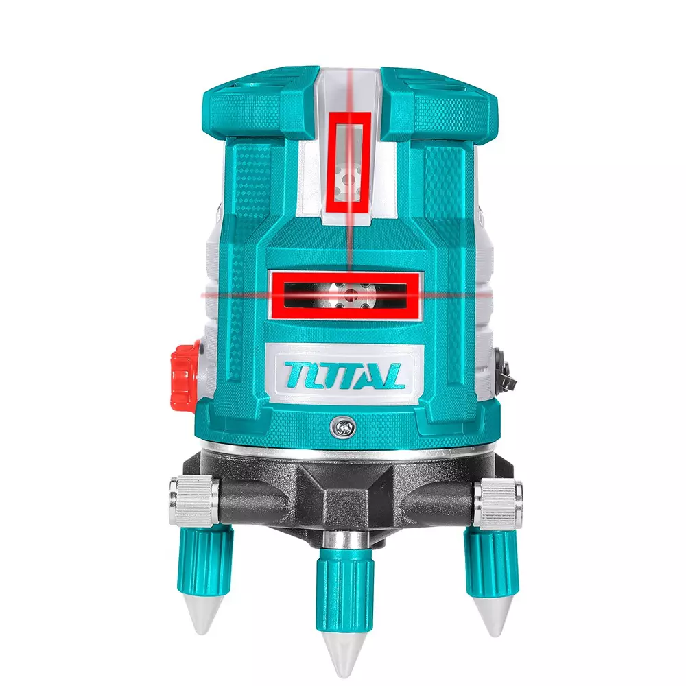 Total Self-Leveling Line Laser 30 m Red Beam 1 Horizontal + 4 Vertical Lines, ±1.0 mm Accuracy, TLL306505