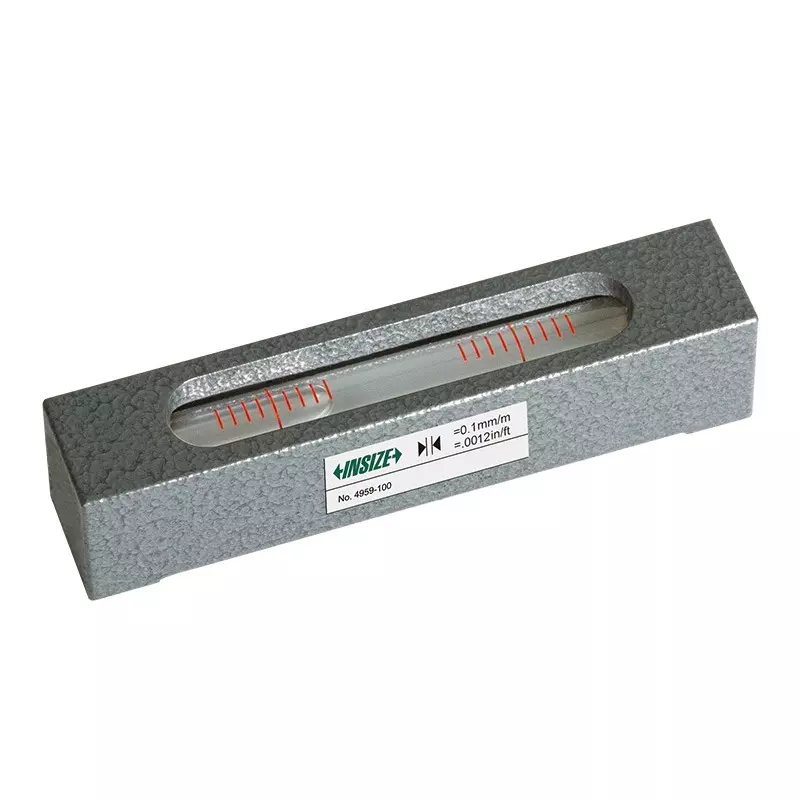 INSIZE Mini Level Grey Color 100 mm Length and 0.1 mm/m (0.0057°) Graduation, 4959-100A