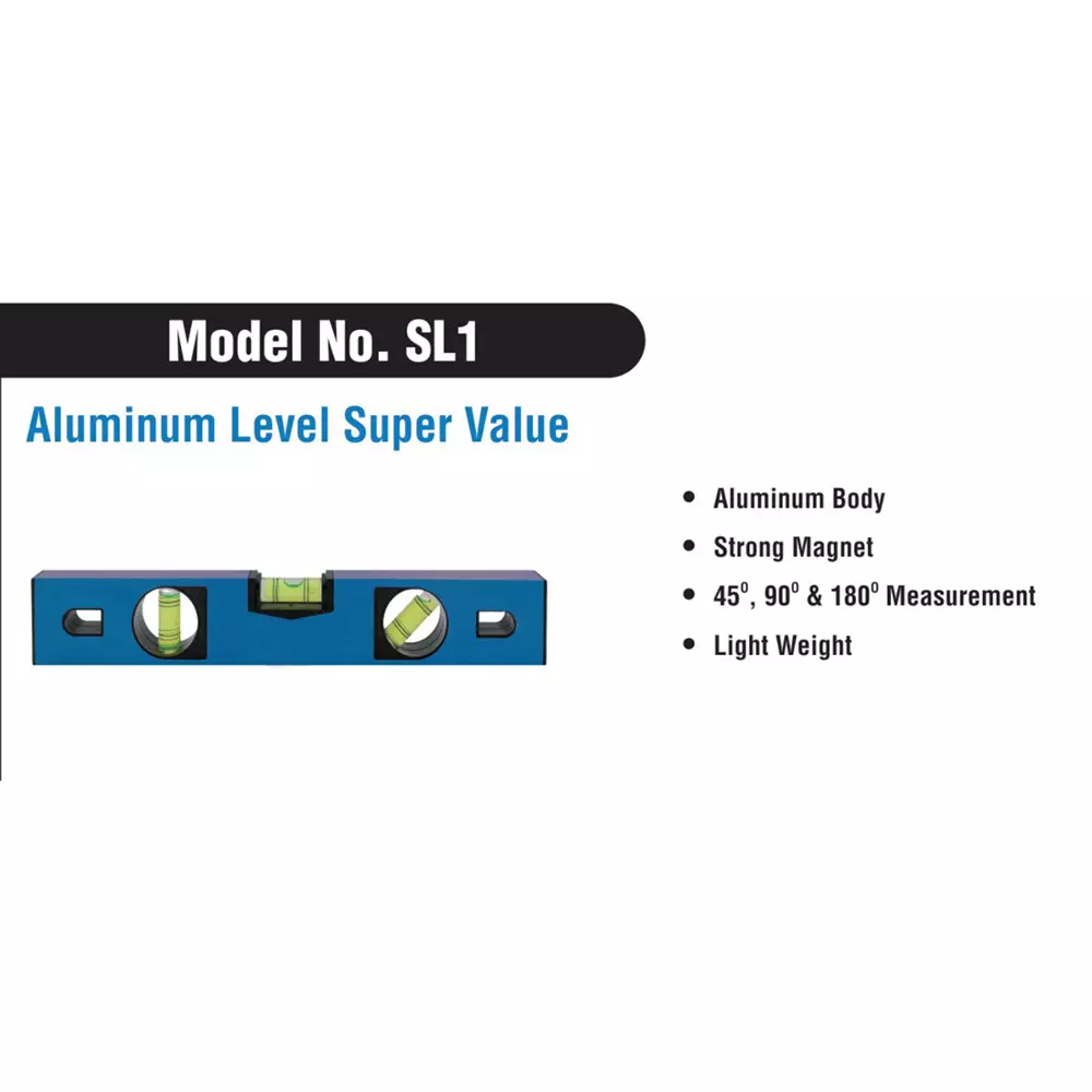 ADRAL Super Value Level Strong Strip Magnet 300 mm Blue Aluminium for Construction Use, SL1