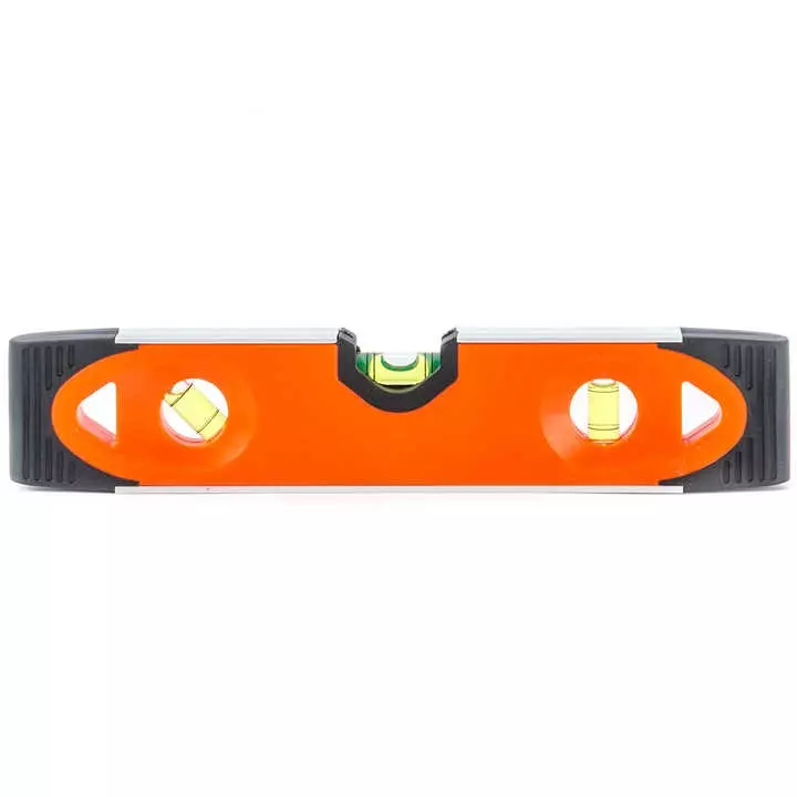 Kendo 225 mm 3 Barrel-Shaped Vials Orange & Black Torpedo Level, 35240