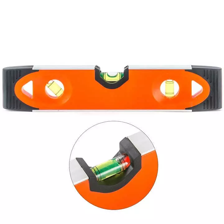 kendo-225-mm-3-barrel-shaped-vials-orange-black-torpedo-level-35240