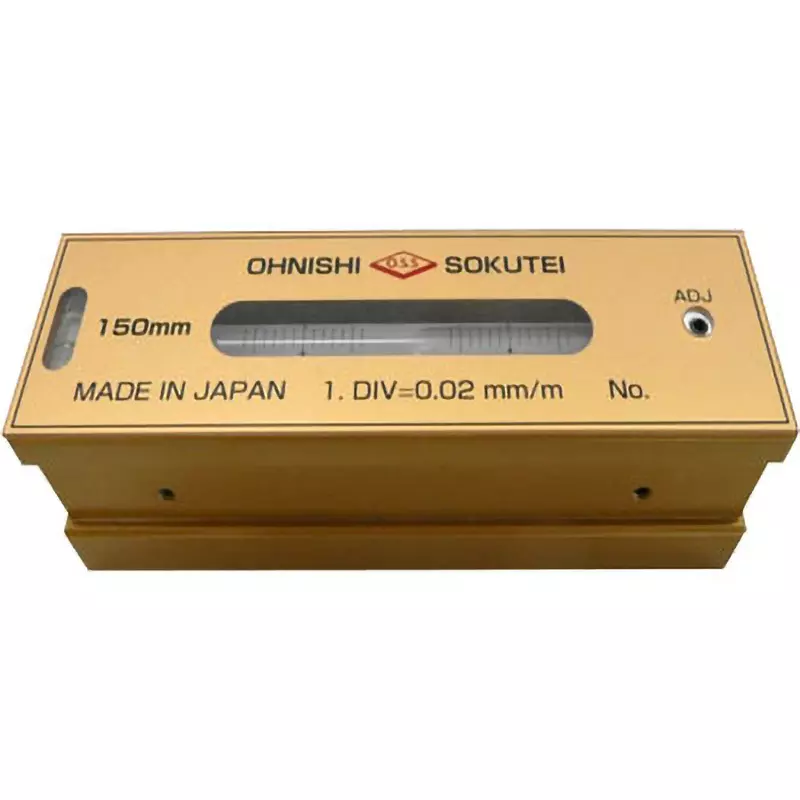 Ohnishi Flat Level 0.02 Sensitivity Main bubble tube / ± 0.7 scale Scale Bottom / less than 0.003 mm Flatness, 201-300