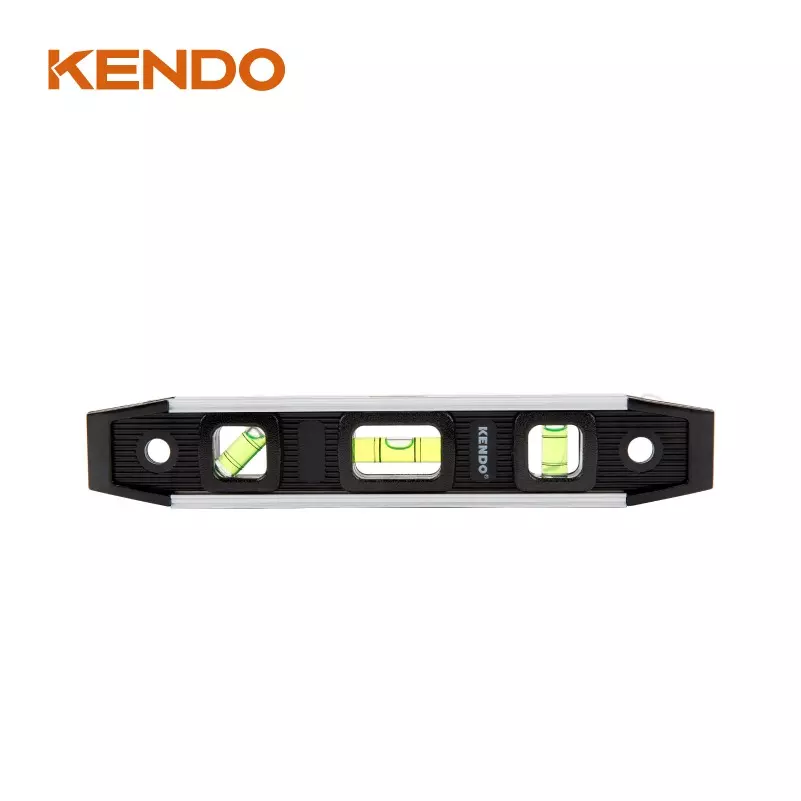 kendo-225-mm-3-barrel-shaped-silver-black-vials-torpedo-level-35218