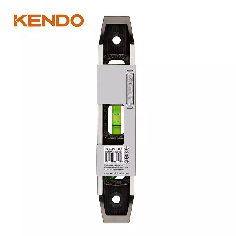 kendo-225-mm-3-barrel-shaped-silver-black-vials-torpedo-level-35218