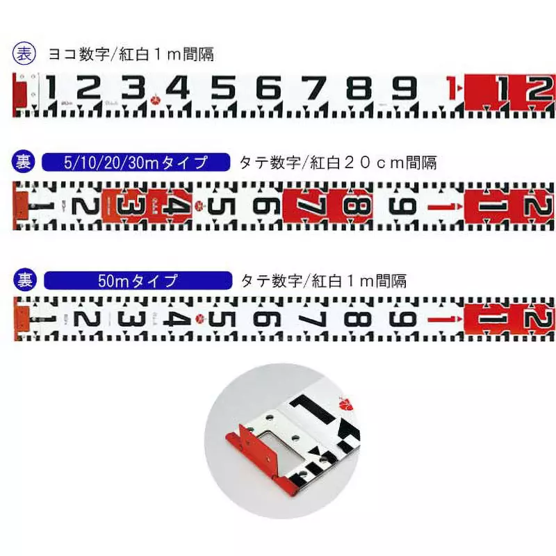 Hibiscus Red And White Rod 50 Tape Length (m) 100 Tape Width (mm) Red and white (front): 1, red and white (back): 1 m, HK10-50T