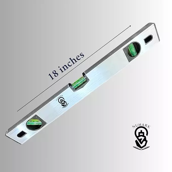 nuhark-professional-spirit-level-aluminium-body-3-bubble-vials-and-18-inch-4572-mm-length-for-diy-carpentry-more