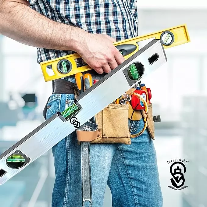 nuhark-professional-spirit-level-aluminium-body-3-bubble-vials-and-18-inch-4572-mm-length-for-diy-carpentry-more